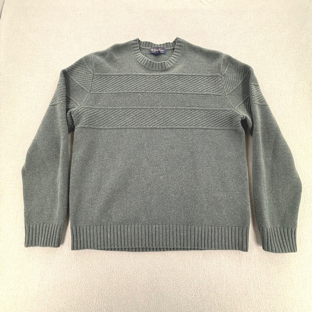 Brooks Brothers 100% Italian Lambswool Knit Crew Neck Pullover Sweater Men XL